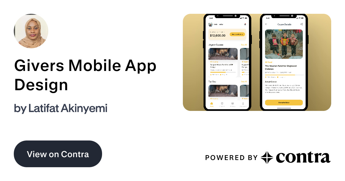 Givers Mobile App Design by Latifat Akinyemi