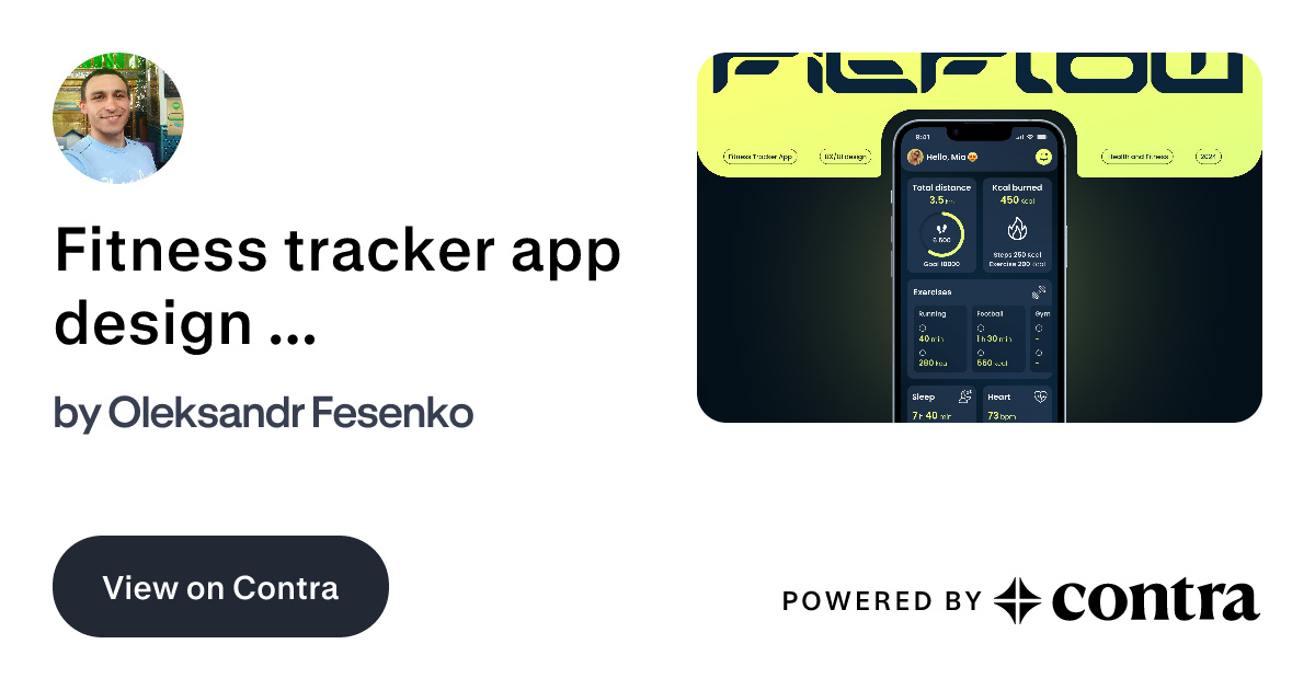 Fitness tracker app design for FitTrack Technologies by Oleksandr Fesenko