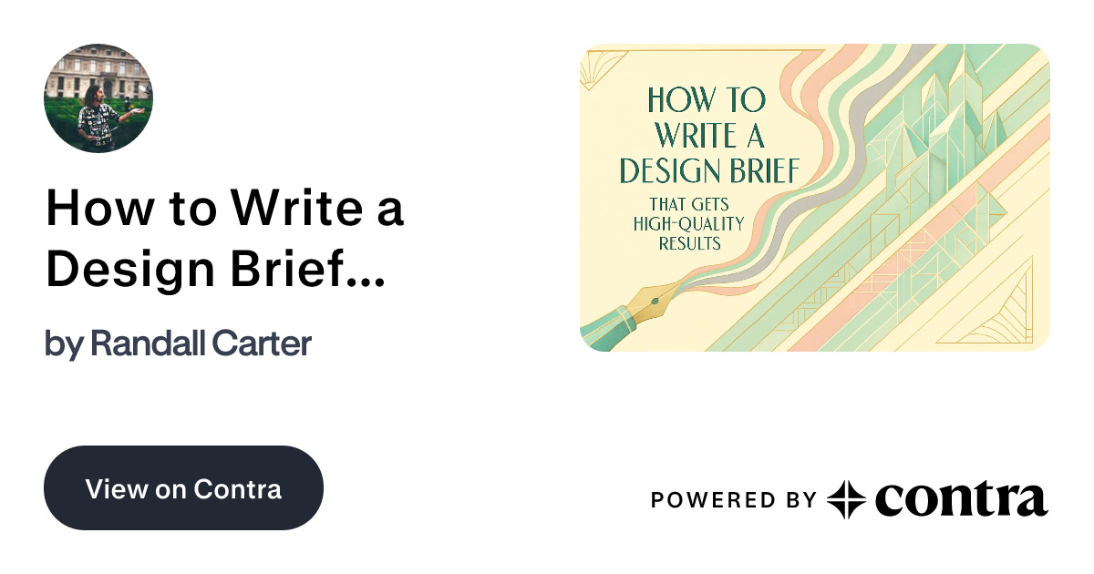 How to Write a Design Brief That Gets High-Quality Results by Randall ...
