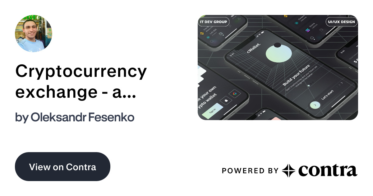 Cryptocurrency exchange - app & landing page design by Oleksandr Fesenko