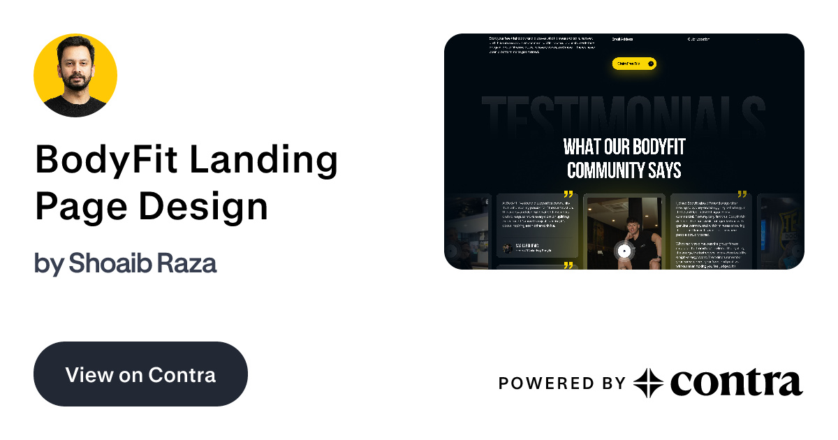 BodyFit Landing Page Design by Shoaib Raza