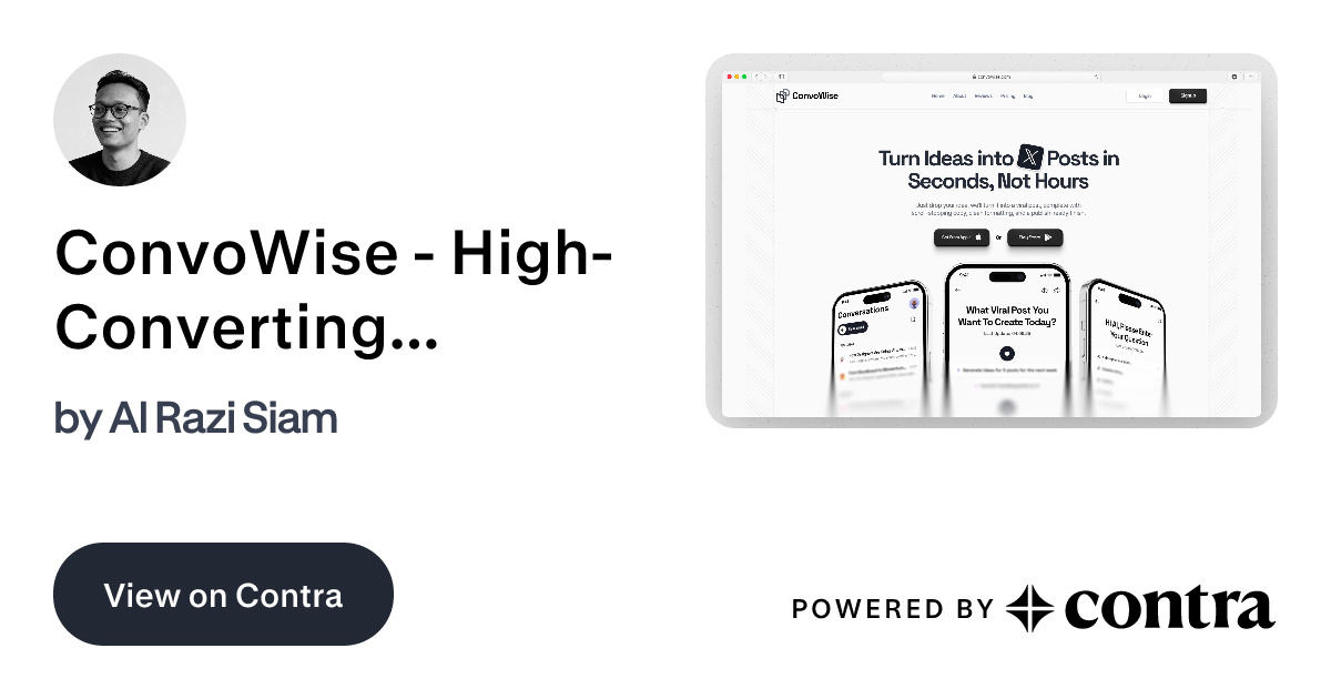 ConvoWise - High-Converting Hero Section Design by Al Razi Siam