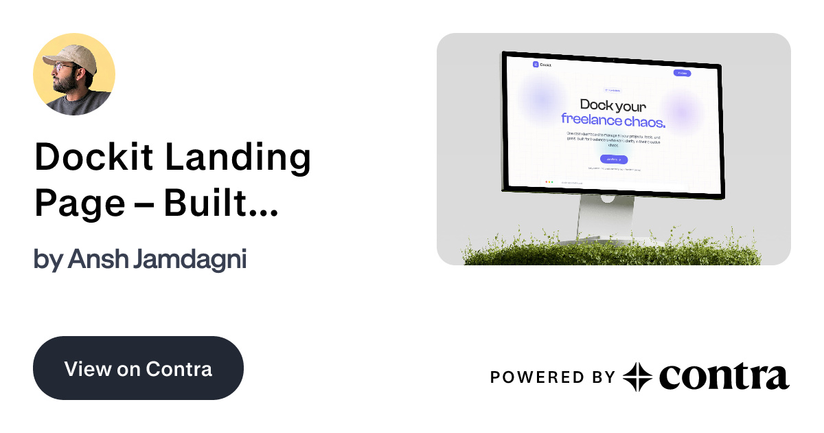 Dockit Landing Page – Built with Bolt.new by Ansh Jamdagni