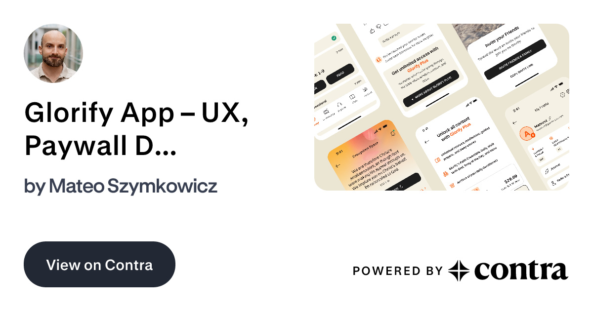 Glorify App – UX, Paywall Design, and Gamified Faith Features by Mateo ...