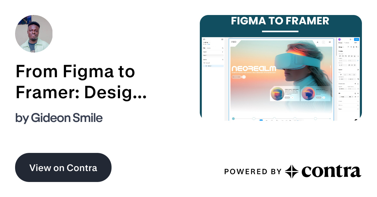 From Figma to Framer: Design-to-Development Process by Gideon Smile