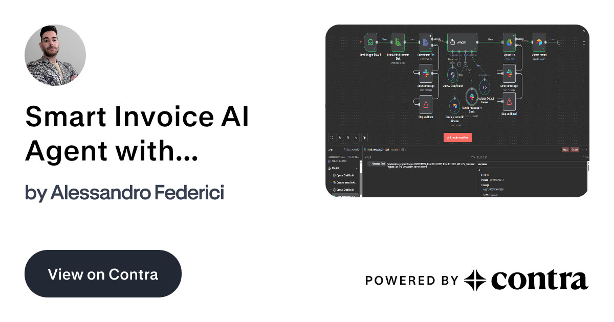 Smart Invoice AI Agent with n8n by Alessandro Federici