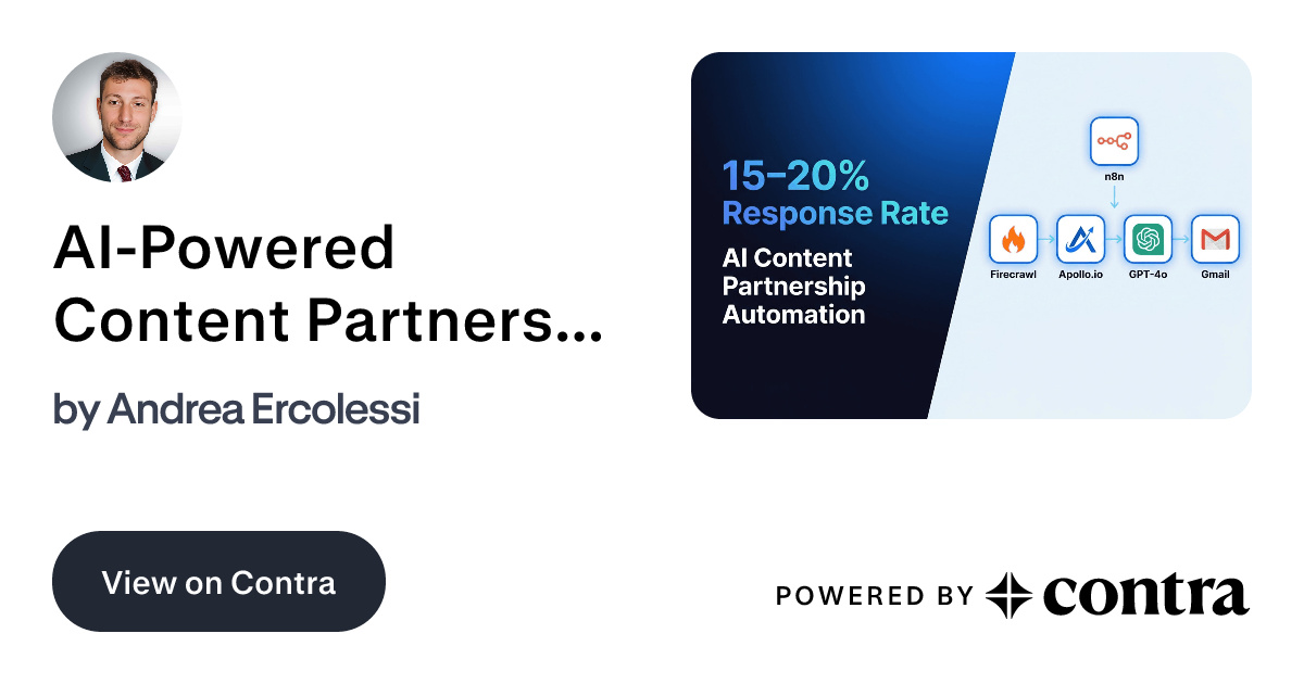 AI-Powered Content Partnership Engine for SaaS Growth by Andrea Ercolessi