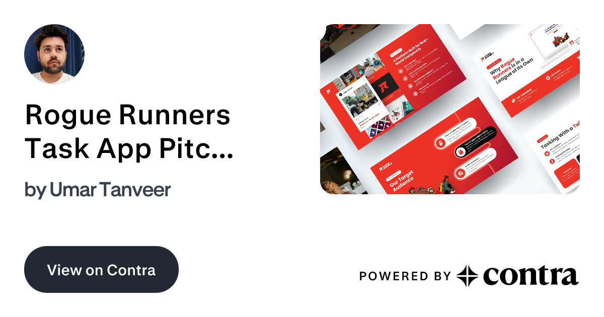 Rogue Runners Task App Pitch Deck Design by Umar Tanveer