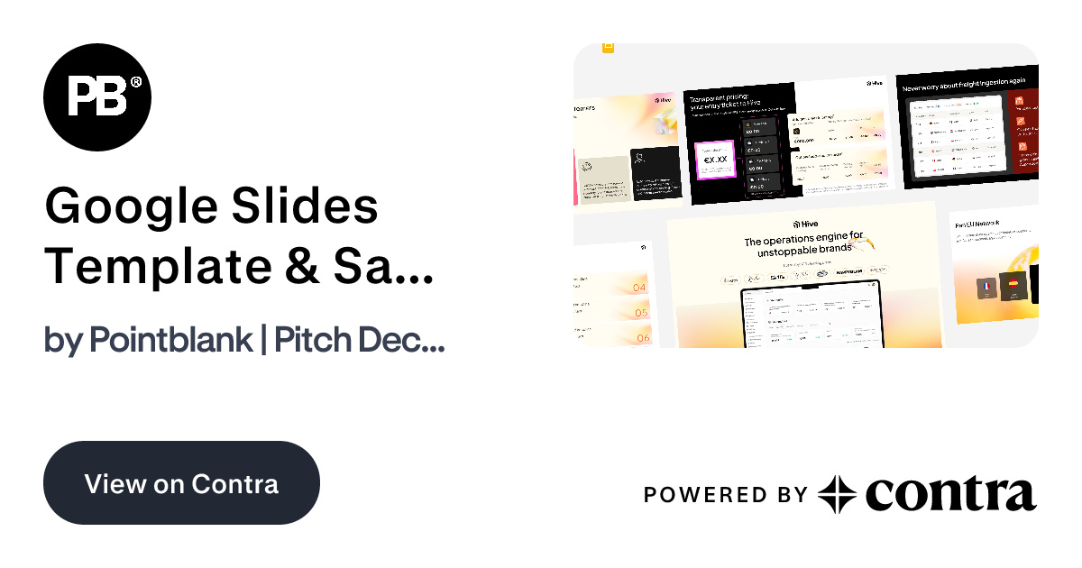 Google Slides template and Sales deck design for Hive by Pointblank ...