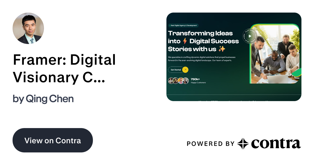 Framer: Digital Visionary Creative Agency Website by Qing Chen