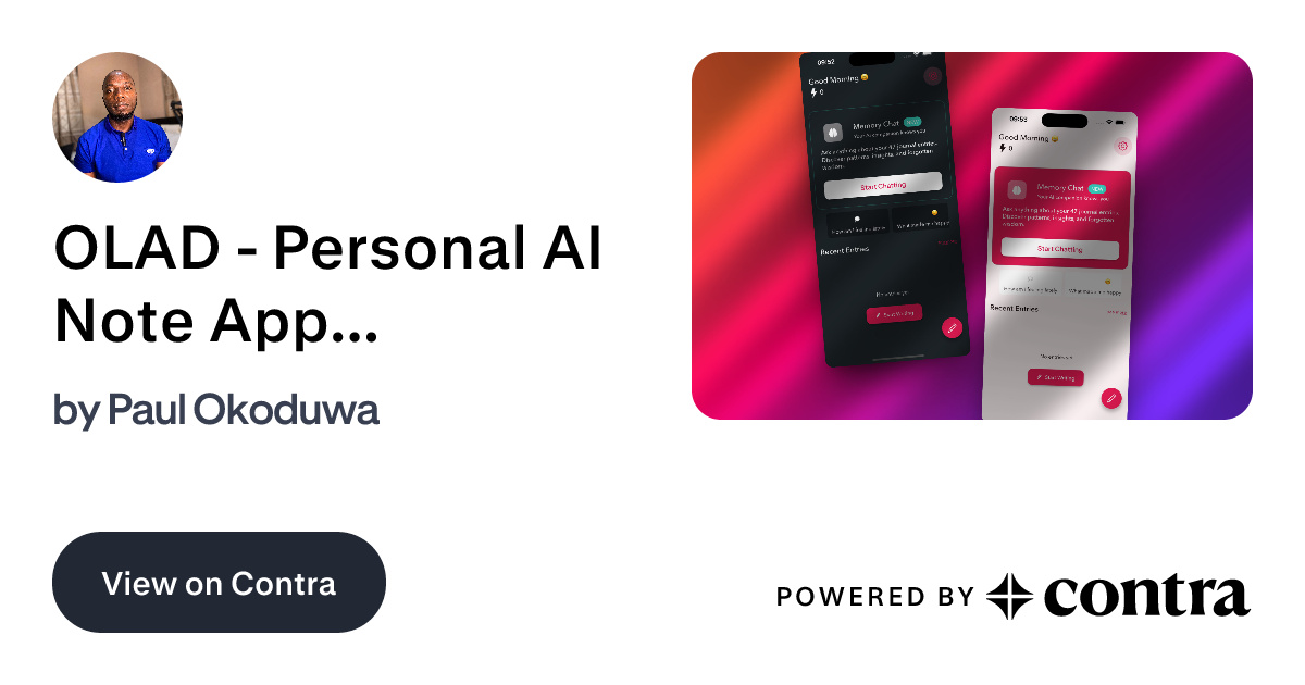 OLAD - Personal AI Note App Development by Paul Okoduwa