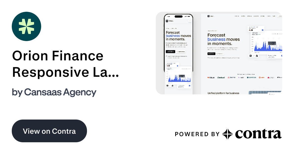 Orion Finance Responsive Landing Page by Cansaas Agency