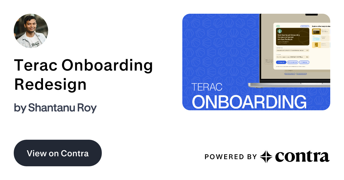 Terac Onboarding Redesign by Shantanu Roy