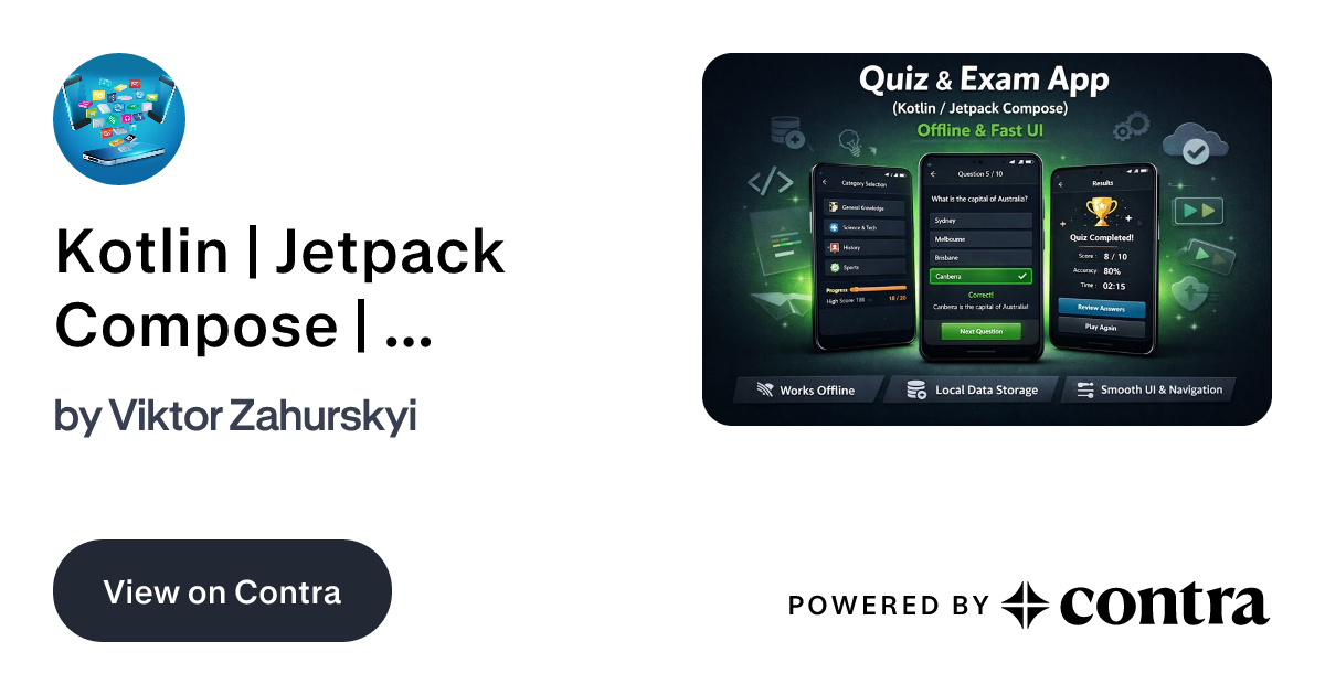 Kotlin | Jetpack Compose | Quiz & Exam App – Offline & Fast by Viktor ...