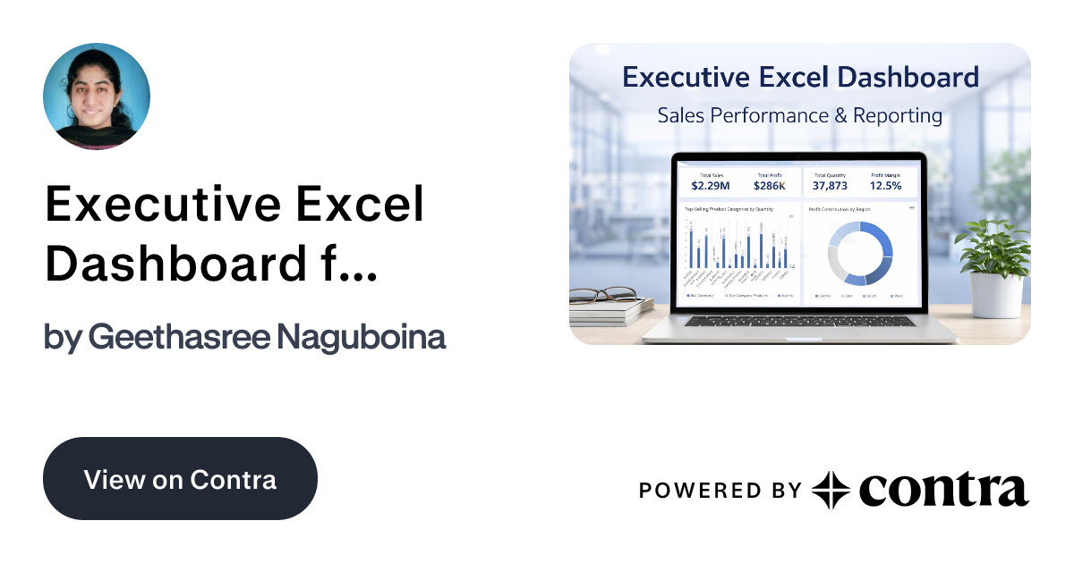 Executive Excel Dashboard for Business Reporting by Geethasree Naguboina