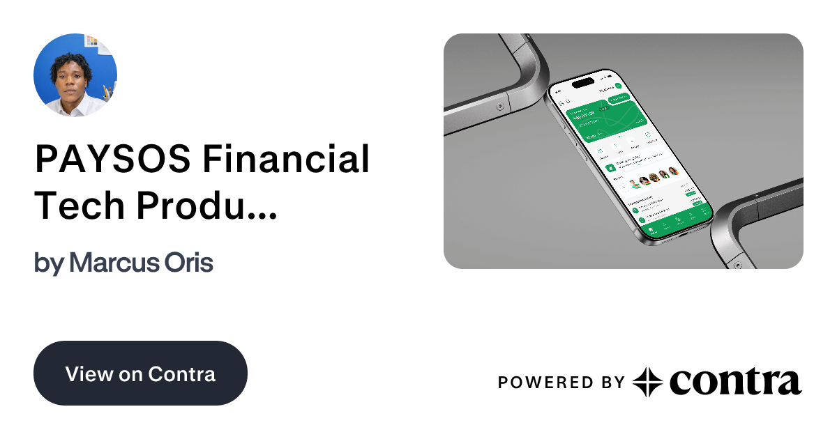 PAYSOS Financial Tech Product Design by Marcus Oris