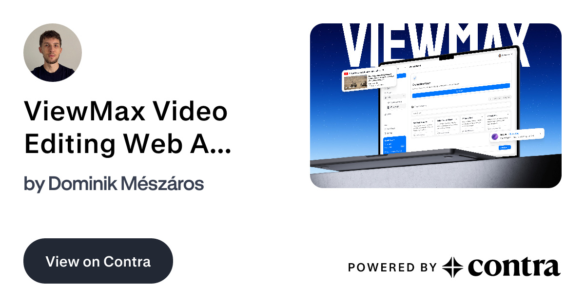 ViewMax Video Editing Web App Design by Dominik Mészáros