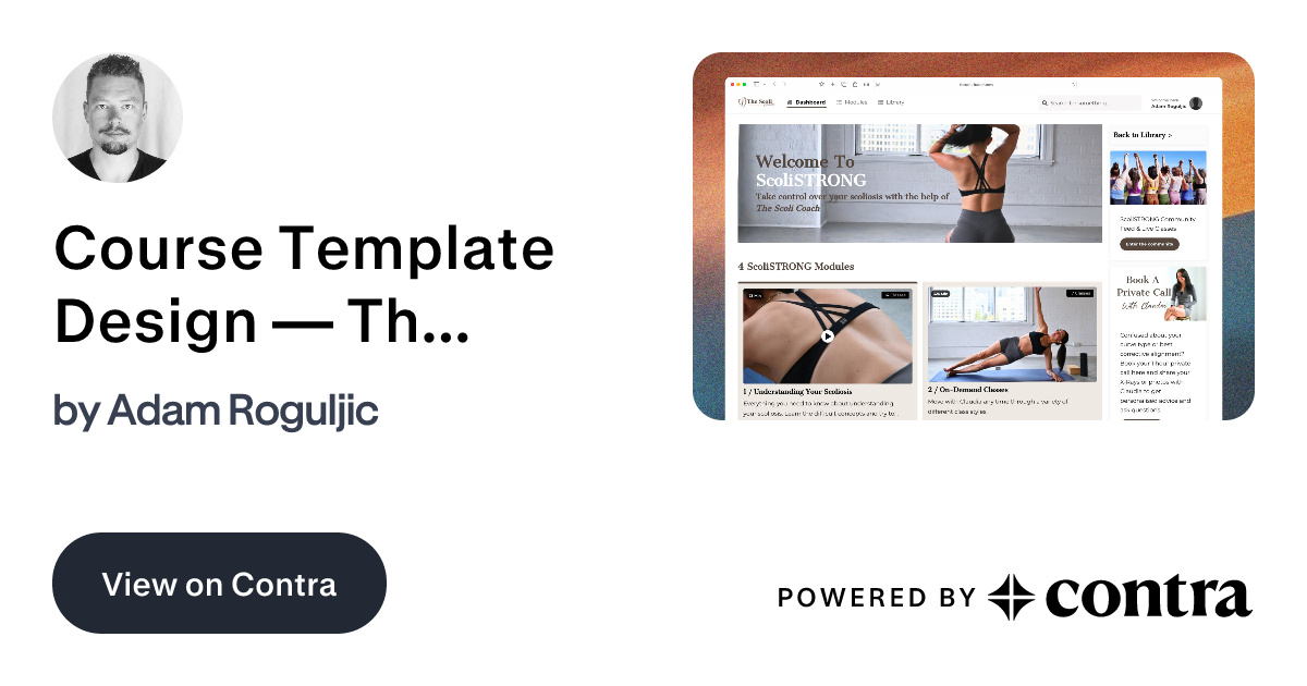 Course Template Design — The Scoli Coach by Adam Roguljic