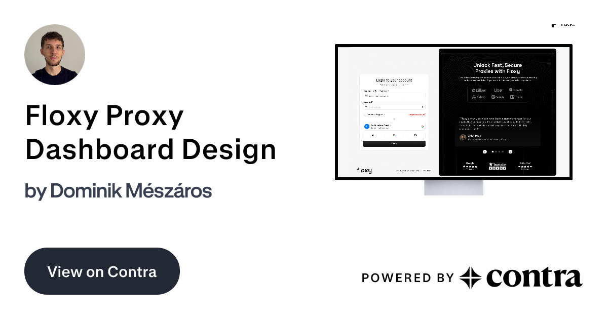Floxy Proxy Dashboard Design by Dominik Mészáros