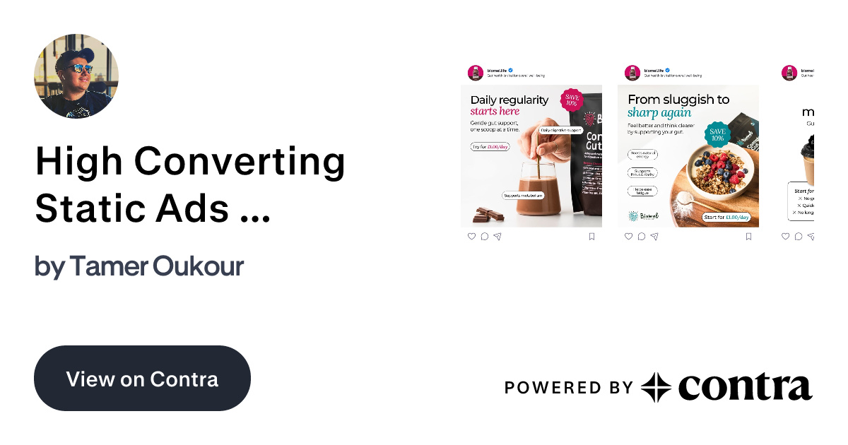 High Converting Static Ads for a DTC Wellness Brand by Tamer Oukour