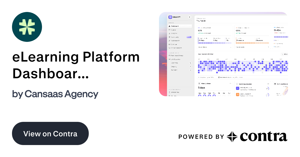 eLearning Platform Dashboard Design by Cansaas Agency