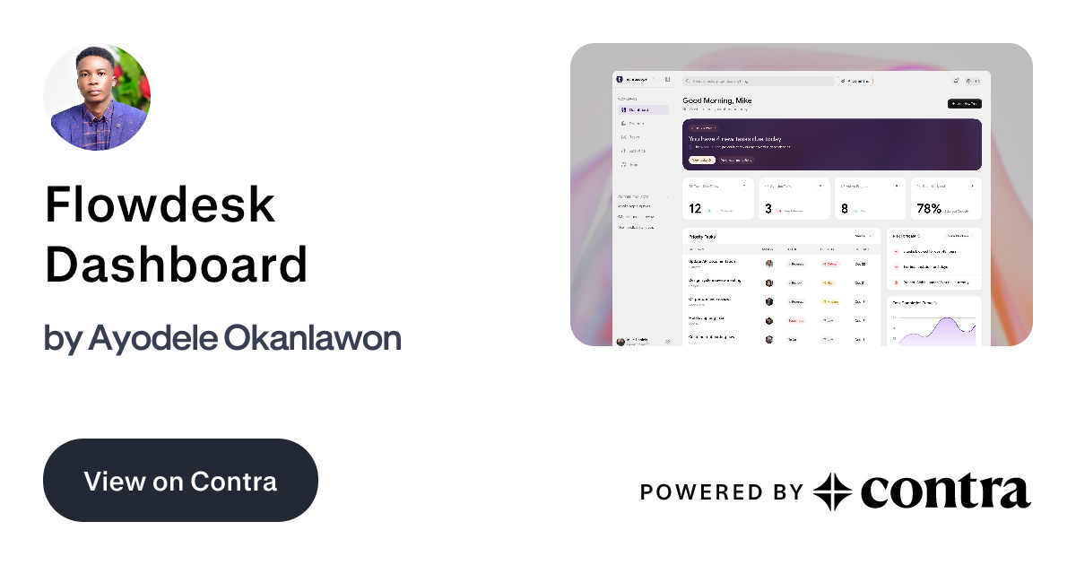 Flowdesk Dashboard by Ayodele Okanlawon
