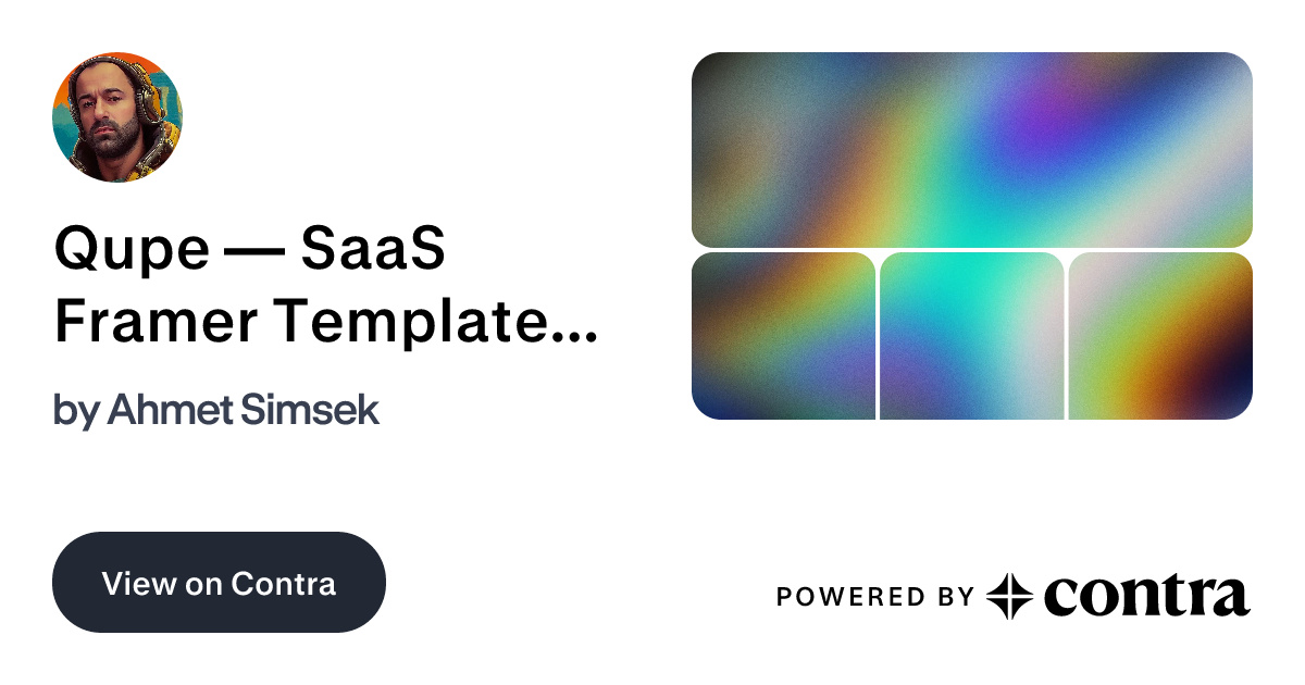 Qupe — SaaS Framer Template Design & Development by Ahmet Simsek