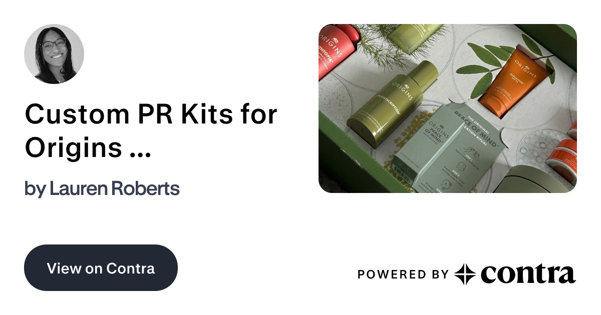 Custom PR Kits for Origins Influencer Campaign by Lauren Roberts