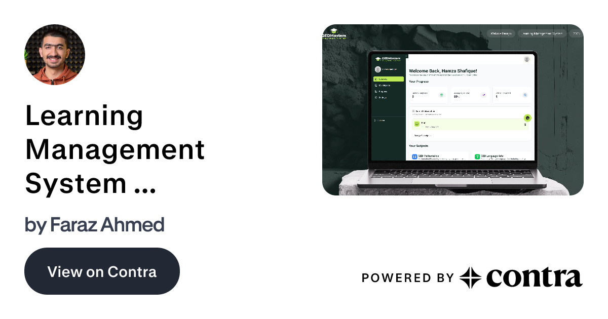 Learning Management System — Web & Dashboard Design by Faraz Ahmed