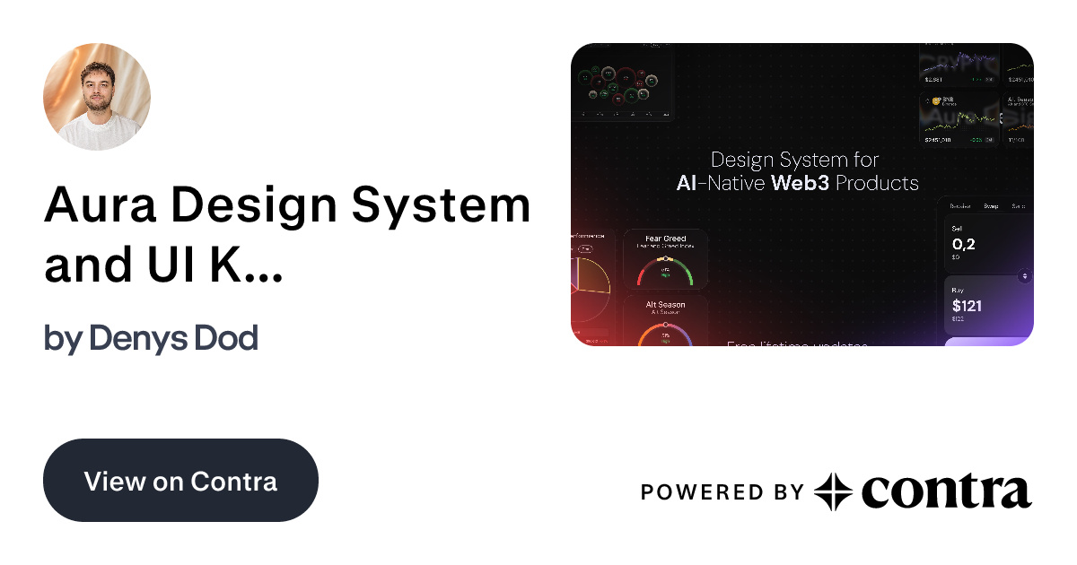 Aura Design System and UI Kit Dev by Denis Dod