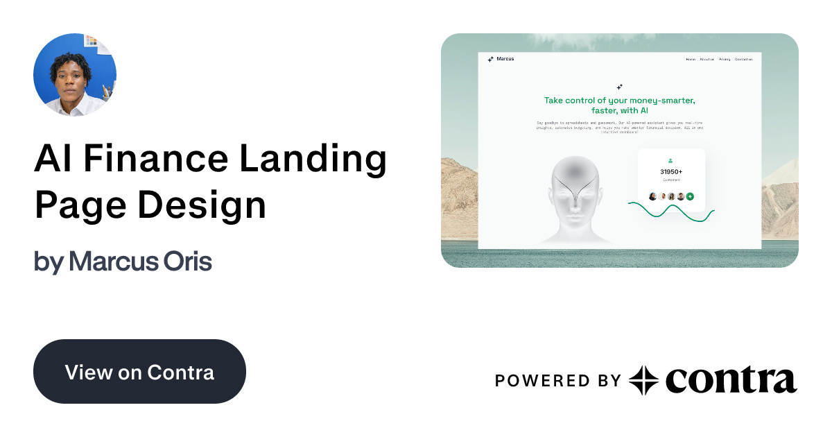 AI Finance Landing Page Design by Marcus Oris
