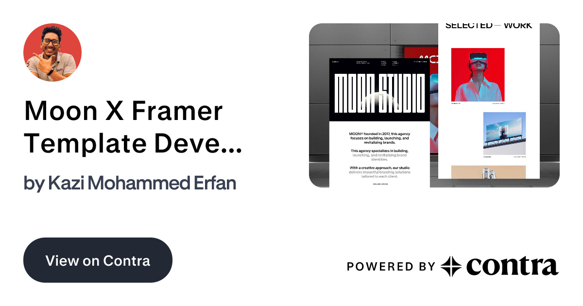 Moon X Framer Template Development for Creative Agencies by Kazi ...