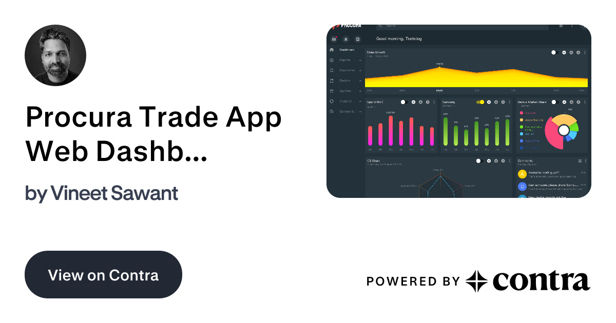 Procura: Trade Analytics Dashboard Concept by Vineet Jaydeo