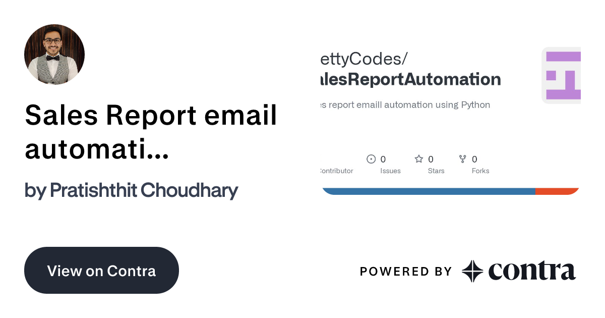 Sales Report email automation using Python by Pratishthit Choudhary