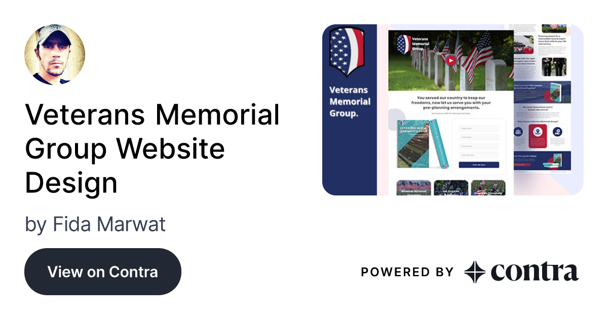 Veterans Memorial Group Website Design by Fida Marwat