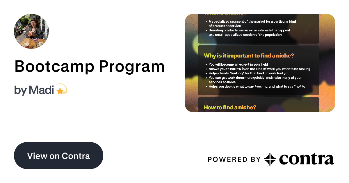 Bootcamp Program by Madi 💫