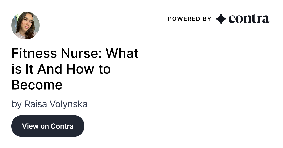 Fitness Nurse: What is It And How to Become by Raisa Volynska