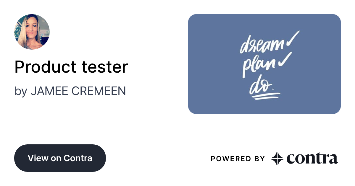 Product tester by jamee cremeen