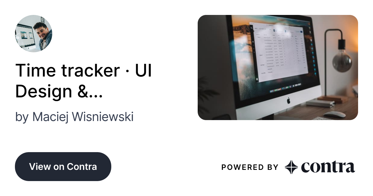 Time tracker · UI Design & UX Design by Maciej Wisniewski