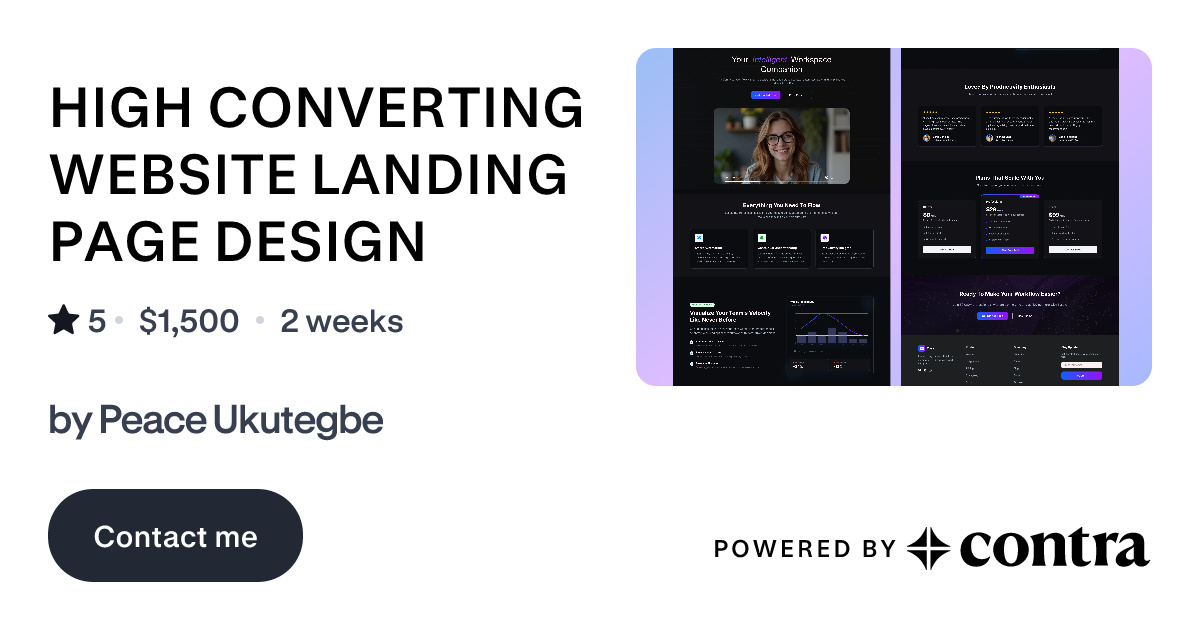 HIGH CONVERTING WEBSITE LANDING PAGE DESIGN by Peace Ukutegbe