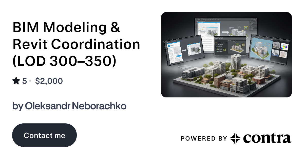 BIM Modeling & Revit Coordination (LOD 300–350) by Oleksandr Neborachko