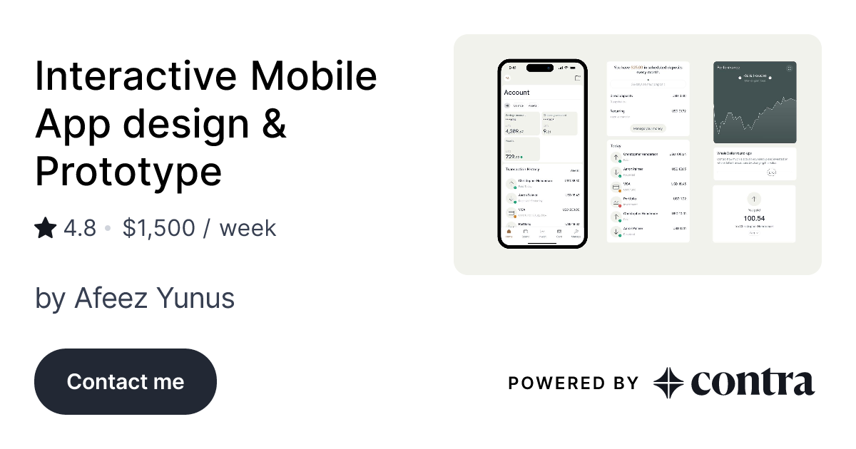 Interactive Mobile App design & Prototype by Afeez Yunus