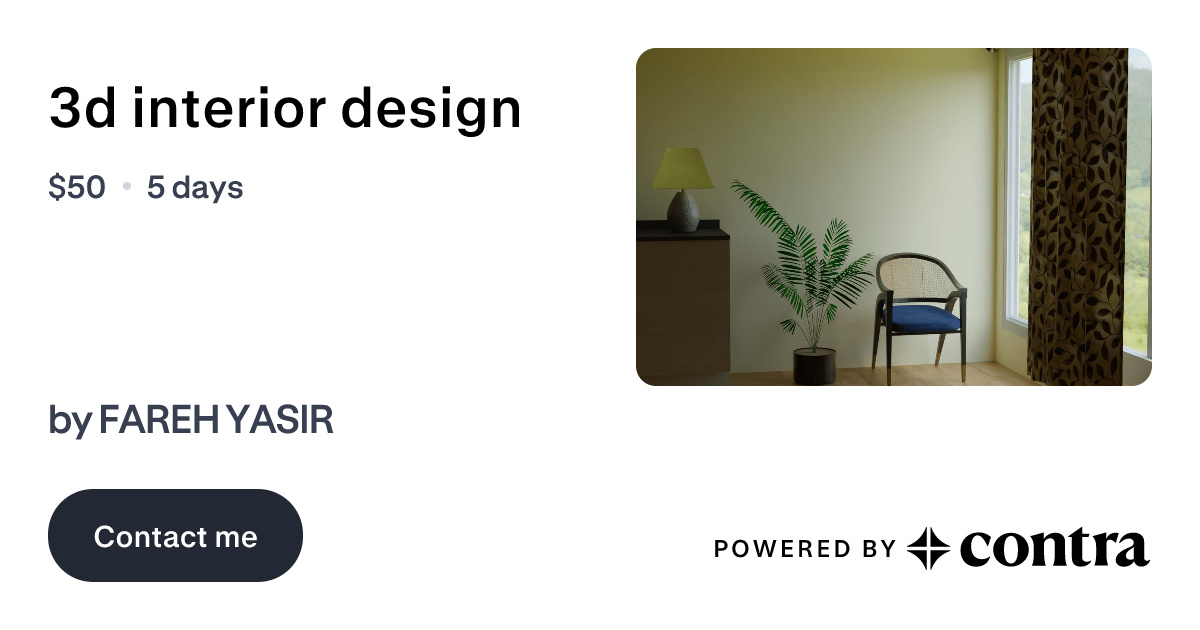 3d interior design by FAREH YASIR