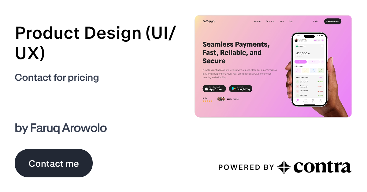 Product Design (UI/UX) by Faruq Arowolo