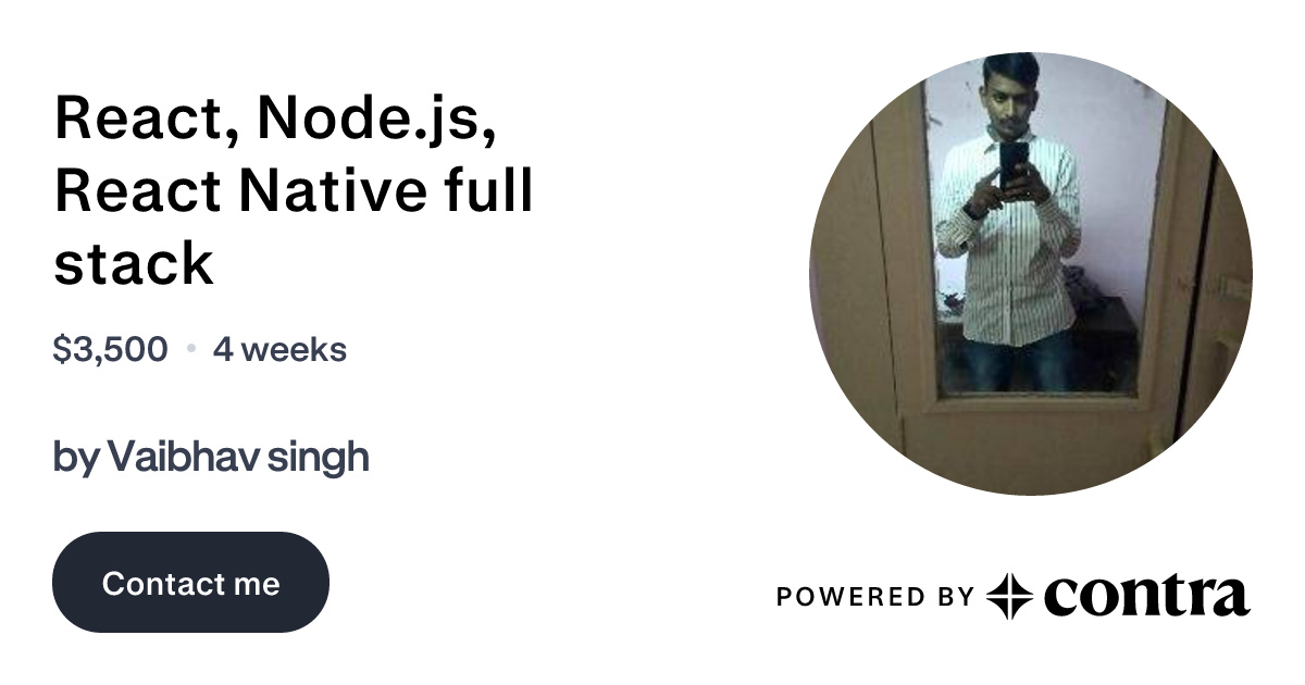 React, Node.js, React Native full stack by Vaibhav singh