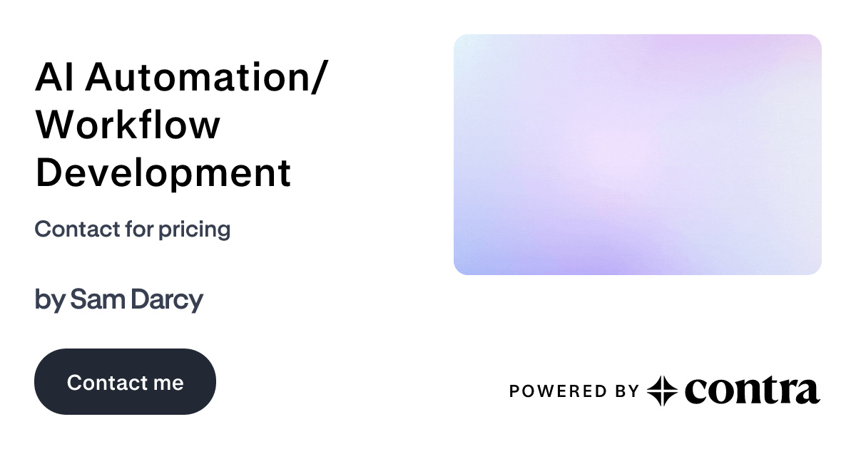 AI Automation/Workflow Development by Sam Darcy