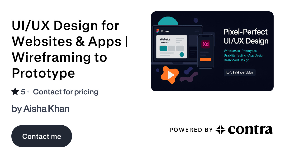UI/UX Design for Websites & Apps | Wireframing to Prototype by Aisha Khan