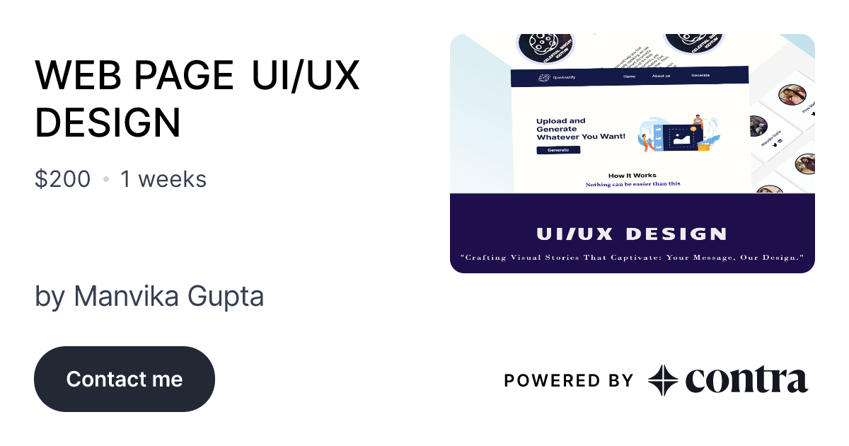 WEB PAGE UI/UX DESIGN by Manvika Gupta