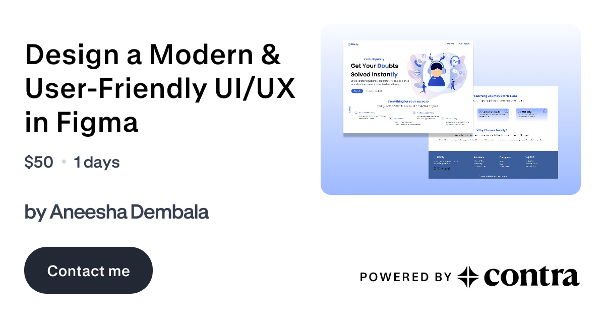 Design a Modern & User-Friendly UI/UX in Figma by Aneesha Dembala
