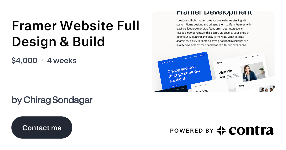 Framer Website Full Design & Build by Chirag Sondagar